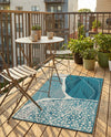 Urban Terrace Collection Area Rug -  Courtyard Rectangle Blue and Ivory  lifestyle 3