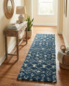 Berber Lattice Shag Collection Area Rug - Atlas (Navy Blue) Runner Navy Blue  lifestyle 29