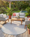 Urban Oasis Rugs Collection Area Rug -  Terrace (Pink and Aqua) Oval Pink and Aqua  lifestyle 25