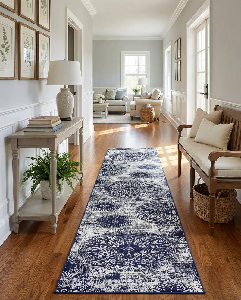 Riviera Elegance Collection Area Rug -  Monaco (Navy Blue) Runner Navy Blue  lifestyle 75