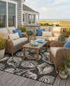 Seaside Haven Rugs Collection Area Rug -  Lighthouse (Black and White) Square Black and White  lifestyle 44