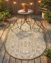 Tribal Terrace Treasures Collection Area Rug - Mayan Marina (Green) Oval Green  lifestyle 31