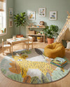Wonder Tykes Collection Area Rug -  Puzzled Round Gray  lifestyle 20