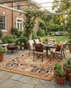 Patio Heritage Collection Area Rug - Veranda Rectangle Black Gold Brown  lifestyle 29