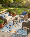 Bahama Breeze Outdoor Collection Area Rug -  Andros Rectangle Gray  lifestyle 14