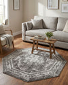 Riviera Elegance Collection Area Rug -  Menton (Gray) Octagon Gray  lifestyle 54