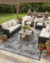 Patio Heritage Collection Area Rug - Savannah (Charcoal Gray) Rectangle Charcoal Gray  lifestyle 6