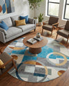 Urban Terrace Collection Area Rug -  Loggia Round Multi  lifestyle 71