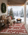 Garden Festivity Collection Area Rug - Evergreen Rectangle Red  lifestyle 41