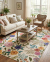 Meadow Breeze Collection Area Rug -  Petal Rectangle Ivory  lifestyle 16