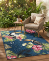 Seaside Blooms Collection Area Rug -  Leaf Rectangle Multi  lifestyle 21