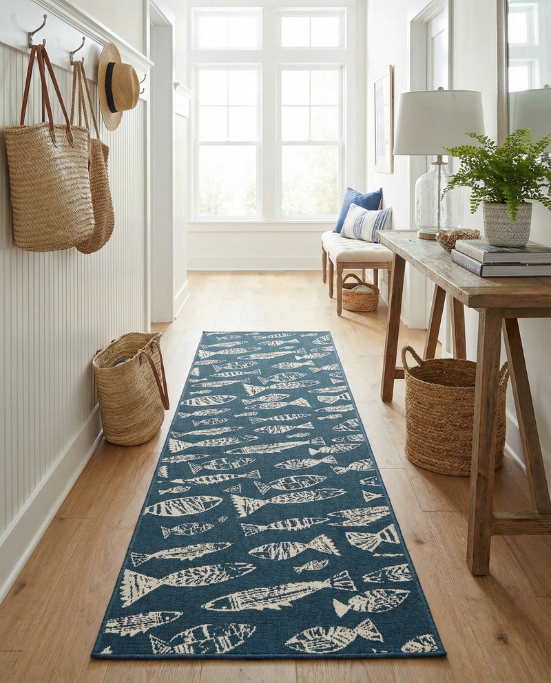 Seaside Haven Rugs Collection Area Rug -  Oceanview Runner Blue  lifestyle 72