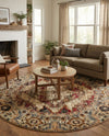 Neptune Elegance Collection Area Rug -  Naiad Round Burgundy Beige  lifestyle 44