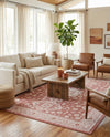 Tribal Terrace Treasures Collection Area Rug -  Incan Isle (Rust Red) Rectangle Rust Red  lifestyle 3