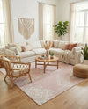 Desert Nomad Terrace Collection Area Rug - Sahara (Pink) Square Pink  lifestyle 81