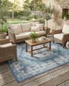 Patio Heritage Collection Area Rug -  Augusta (Blue) Rectangle Blue  lifestyle 7