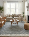 Tulum Trellis Collection Area Rug - Shoreline Rectangle Gray  lifestyle 38