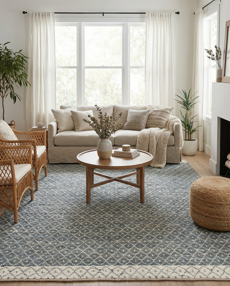 Tulum Trellis Collection Area Rug - Shoreline Rectangle Gray  lifestyle 38