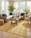 Seaside Haven Rugs Collection Area Rug - Sapphire (Yellow) Rectangle Yellow  lifestyle 6