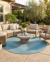 Urban Terrace Collection Area Rug -  Chelsea (Light Aqua) Round Light Aqua  lifestyle 66