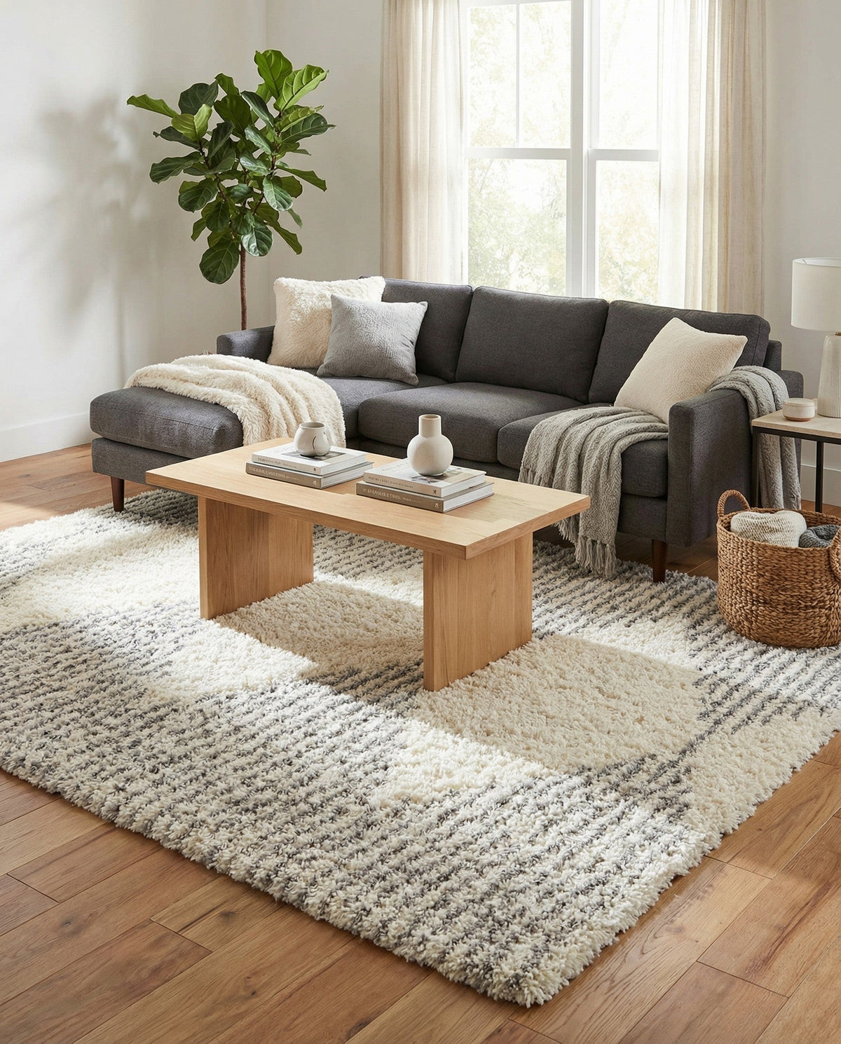 Eternal Plush Oasis Collection Area Rug -  Bliss Rectangle Pearl and Gray  lifestyle 28