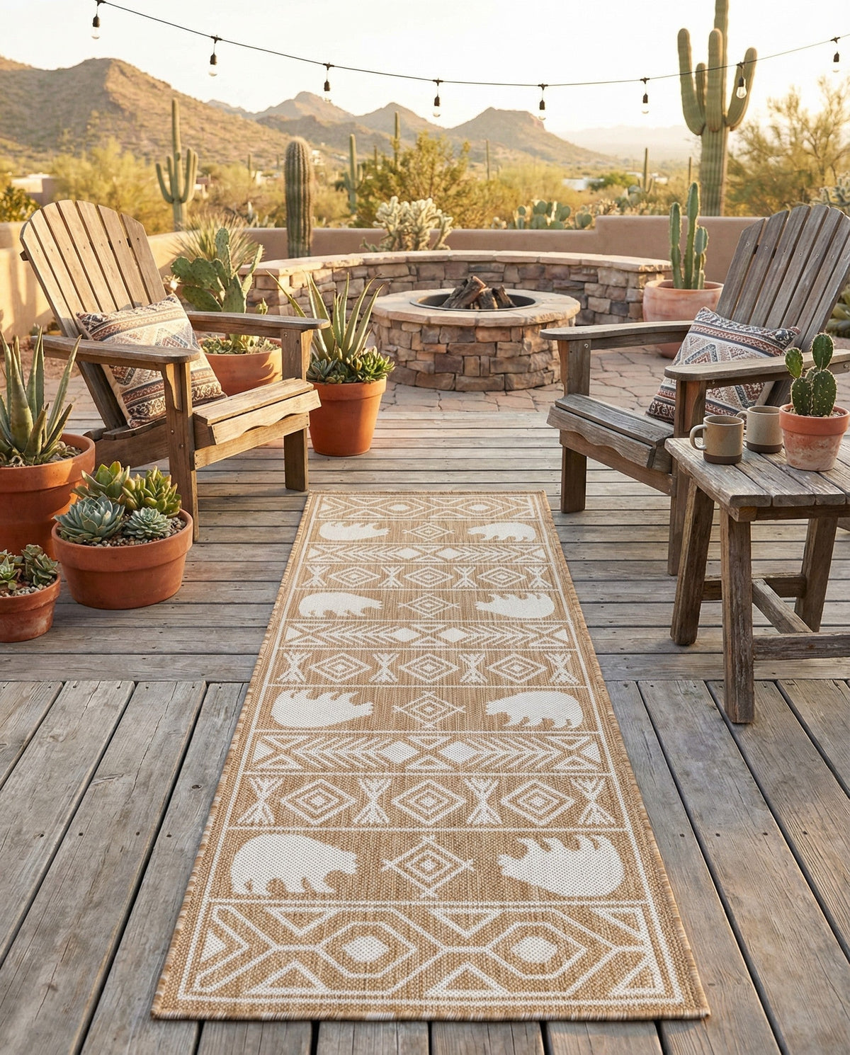 Mesa Oasis Rugs Collection Area Rug - Sundown Runner Taupe  lifestyle 125
