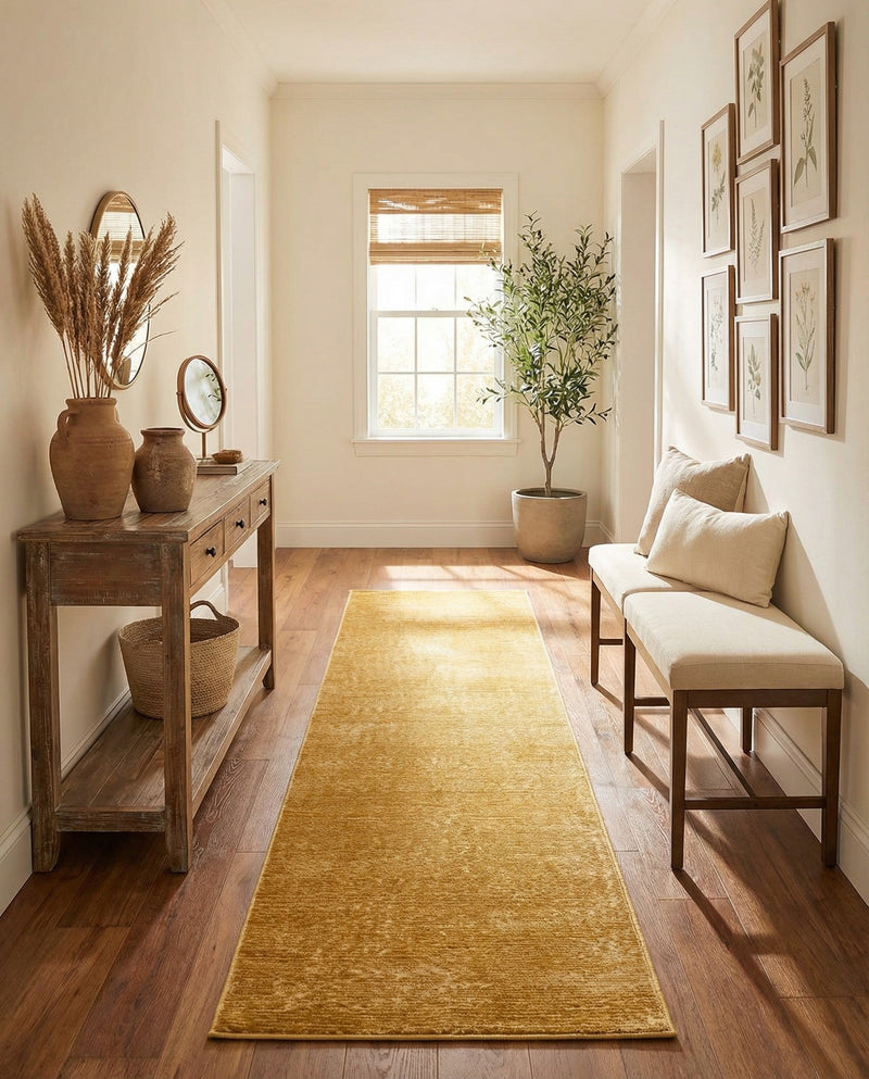 Bloomsbury Elegance Collection Area Rug -  Kensington (Yellow) Runner Yellow  lifestyle 48