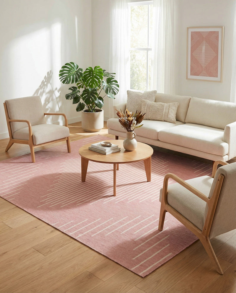 Urban Terrace Collection Area Rug -  Chelsea (Pink) Rectangle Pink  lifestyle 21