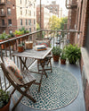 Urban Oasis Rugs Collection Area Rug -  Terrace (Teal) Round Teal  lifestyle 68