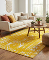 Brighton Stripes Collection Area Rug - Sussex (Yellow) Rectangle Yellow  lifestyle 11
