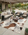 Urban Terrace Collection Area Rug -  Garden Rectangle Brown and White  lifestyle 7