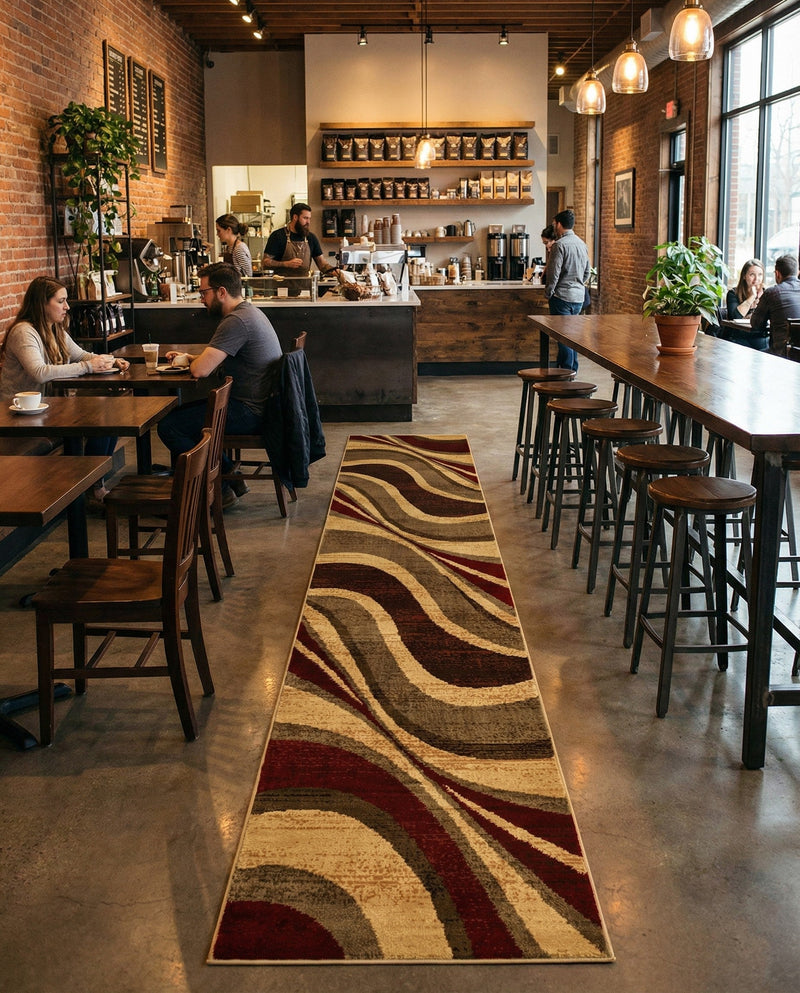 Bistro Lounge Collection Area Rug -  Frappe Runner Beige  lifestyle 50