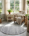 Mediterranean Lattice Collection Area Rug - Santorini (Gray) Round Gray  lifestyle 39