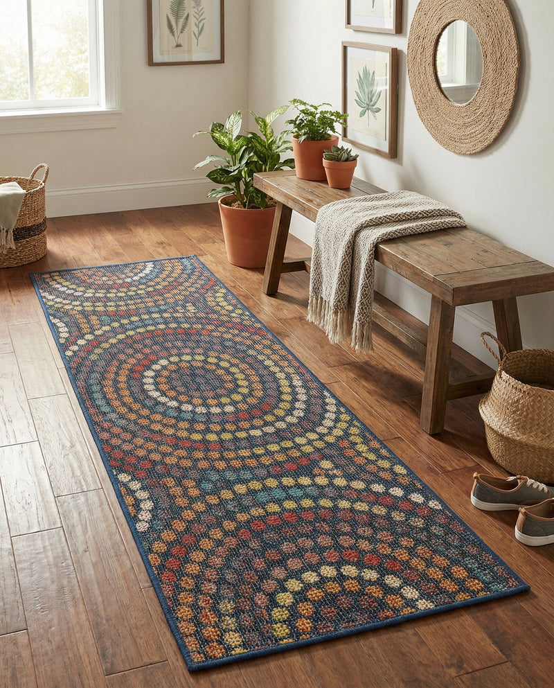 Coastal Terrace Collection Area Rug -  Lagoon Runner Multi  lifestyle 68