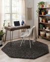 Plush Oasis Collection Area Rug - Serenity (Graphite Gray) Octagon Graphite Gray  lifestyle 45