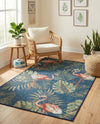 Coastal Terrace Collection Area Rug - Seabreeze Rectangle Navy Blue  lifestyle 10