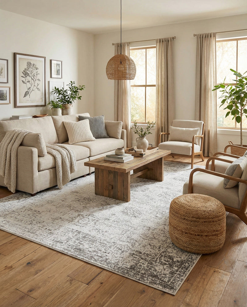 Riviera Elegance Collection Area Rug - Antibes (Gray) Rectangle Gray  lifestyle 26