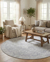 Heritage Elegance Collection Area Rug -  Windsor (Gray) Round Gray  lifestyle 39
