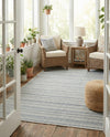 Seaside Stripes Collection Area Rug -  Boardwalk (Light Blue) Rectangle Light Blue  lifestyle 9