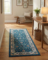 Casablanca Tapestry Collection Area Rug -  Marrakech (Egyptian Blue) Runner Egyptian Blue  lifestyle 27