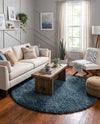 Alpine Plush Collection Area Rug -  Cortina (Marine Blue) Round Marine Blue  lifestyle 25