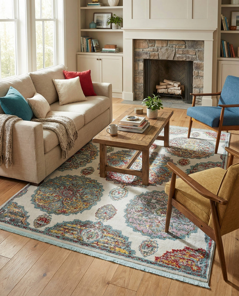 Arcadia Rugs Collection Area Rug -  Atlantis (Cream) Rectangle Cream  lifestyle 15