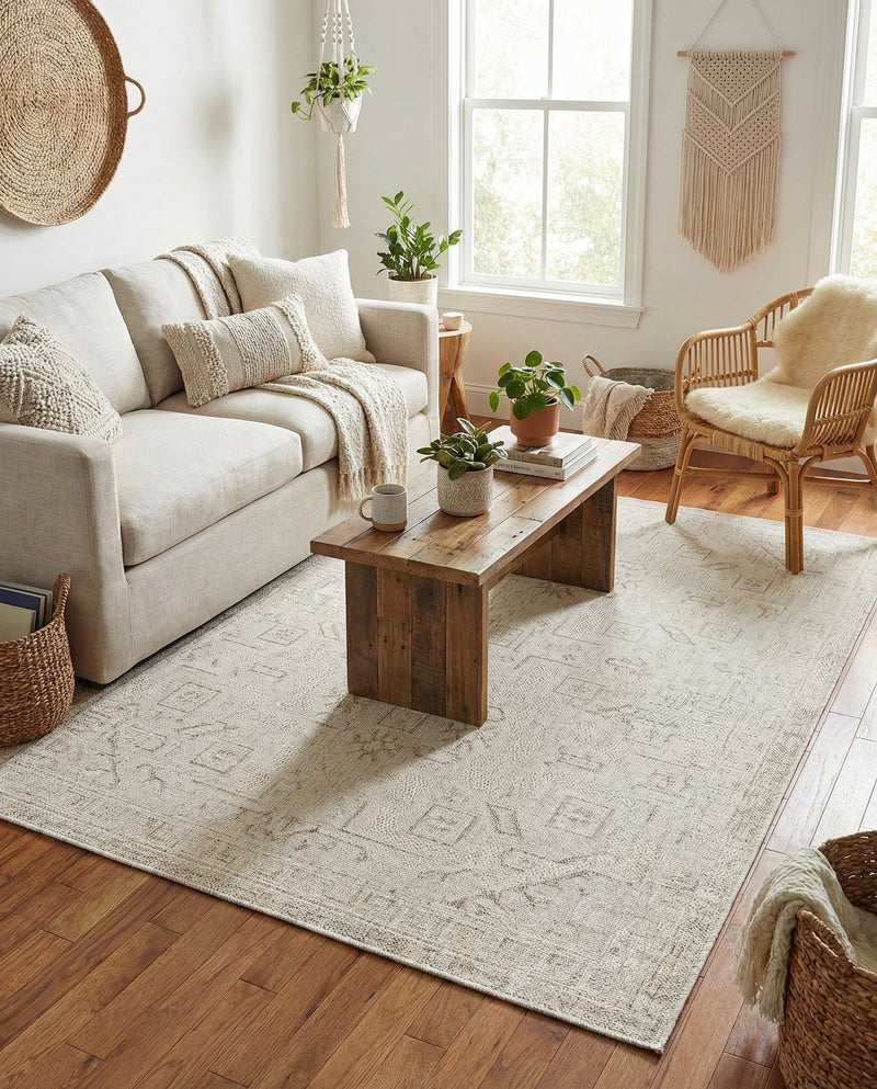 Tribal Terrace Treasures Collection Area Rug - Mayan Marina (Light Gray) Rectangle Light Gray  lifestyle 19