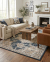 Coastal Manor Collection Area Rug -  Pelican Rectangle Dark Blue  lifestyle 13
