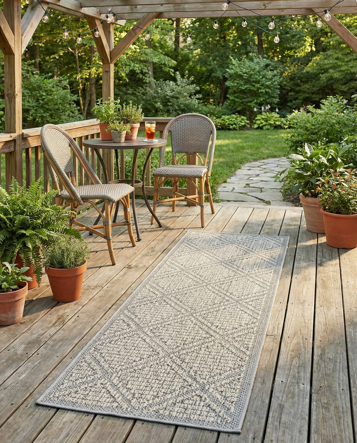 Savannah Pergola Collection Area Rug -  Eden Runner Light Gray  lifestyle 151
