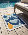 Caribbean Terrace Collection Area Rug -  Barbados Rectangle Blue  lifestyle 16