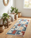 Coastal Terrace Collection Area Rug -  Sail Runner Ivory and Blue  lifestyle 50