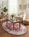 Arcadia Rugs Collection Area Rug - Eden (Red) Oval Red  lifestyle 63