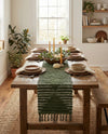 Thar Cotton Collection Area Rug - Jaisalmer (Green) Table Runner Green  lifestyle 52