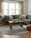 Bloomsbury Elegance Collection Area Rug -  Kensington (Gray) Oval Gray  lifestyle 74